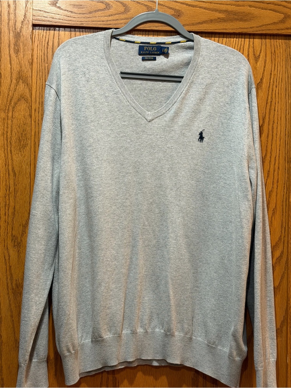 Polo by Ralph Lauren Men’s Heather Gray V-Neck Sweater